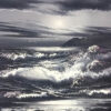 black and white sea