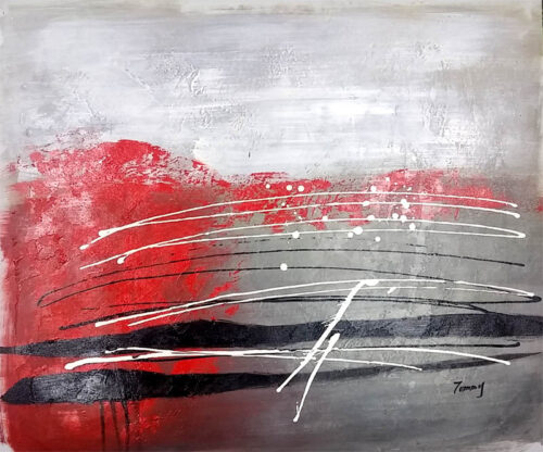 Abstract red and white stripes 1