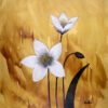 white flower on gold