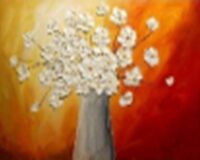 Flowers white thick texture