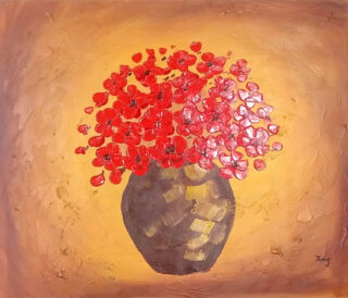 Flowers red thick texture