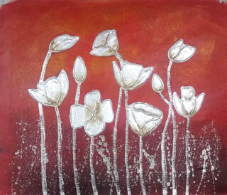 Flowers silver thin texture